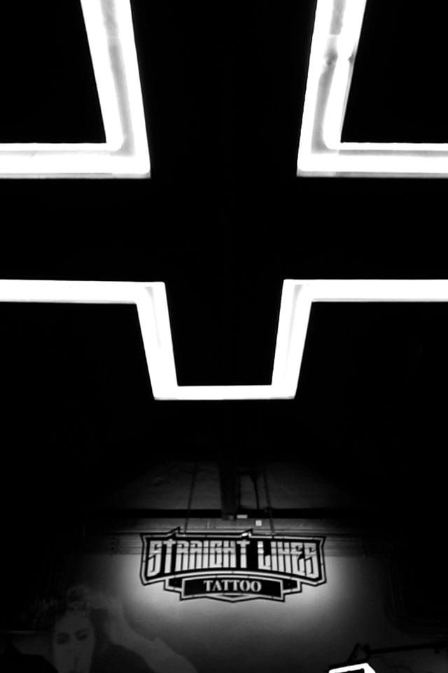 Straight Lines Tattoo Logo and Cross | Etna Studios
